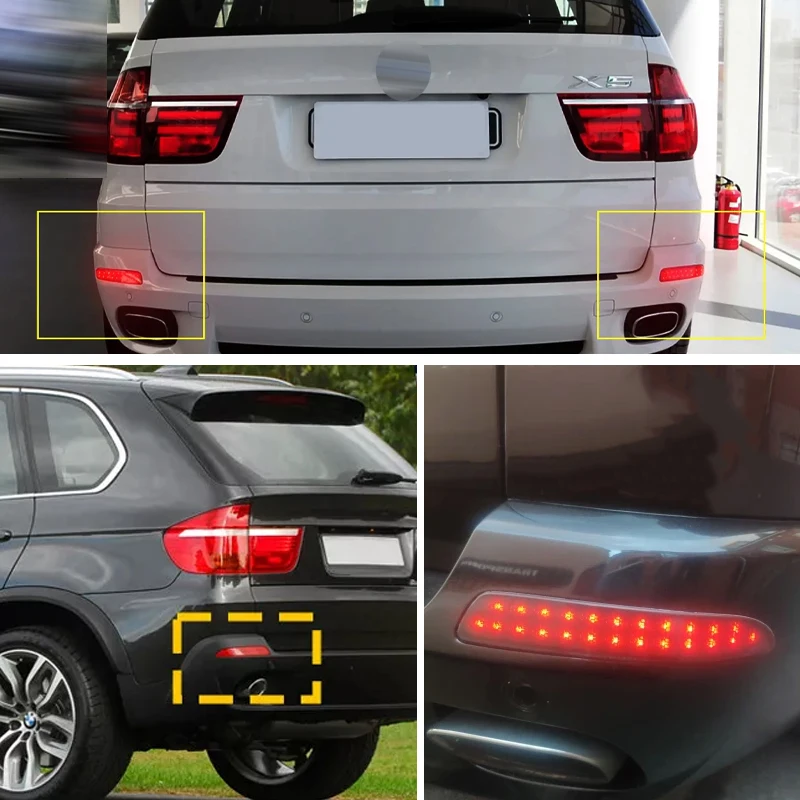 Фото 2 шт. затемненные/красные накладки на задние стоп-сигналы для BMW E70 X5 2007-2010 (без ламп) №3