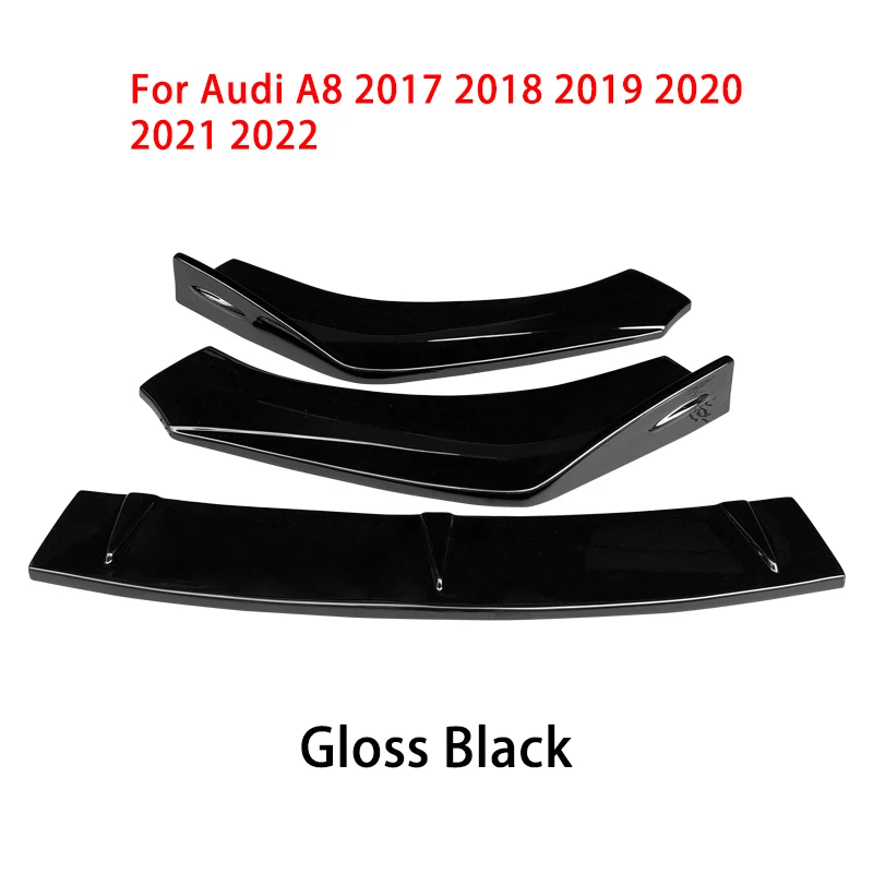 

Для автомобиля Audi A8 2017 2019 2021 2022 сплиттер переднего бампера комплект губ тела спойлер диффузор дефлектор углеродное волокно внешний вид аксессуары