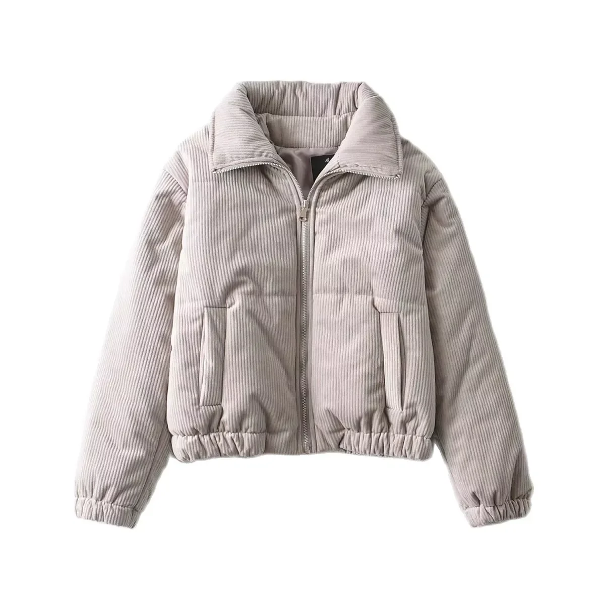New2022 Women Corduroy Jacket New Fashion Loose Parka Zipper Warm Outwear Ladies Streetwear Coat Female Clothes Winter