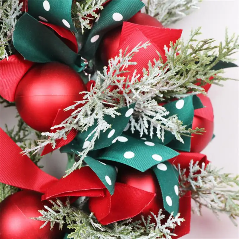 

Рождественский венок, Рождественские шары, ленточная гирлянда, украшения для входной двери, венки, настенные подвесные Подвески, новый год 2022
