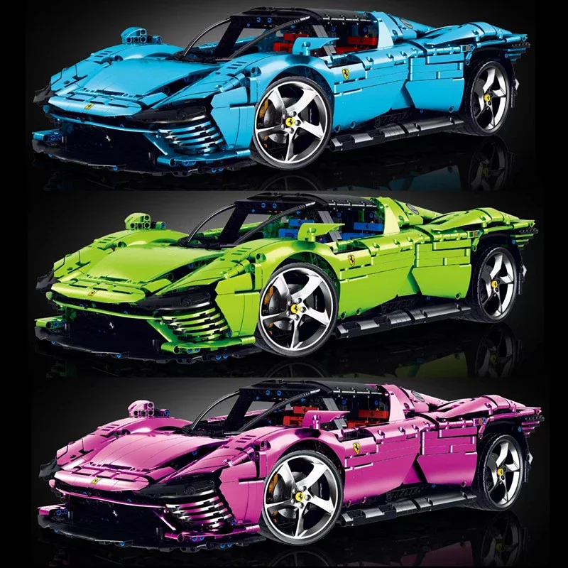 

Черная/синяя/зеленая феррарированная модель Daytona Sp3 подходит для 42143 высокотехнологичных спортивных гоночных автомобилей кубики Moc строительные блоки детские игрушки подарки