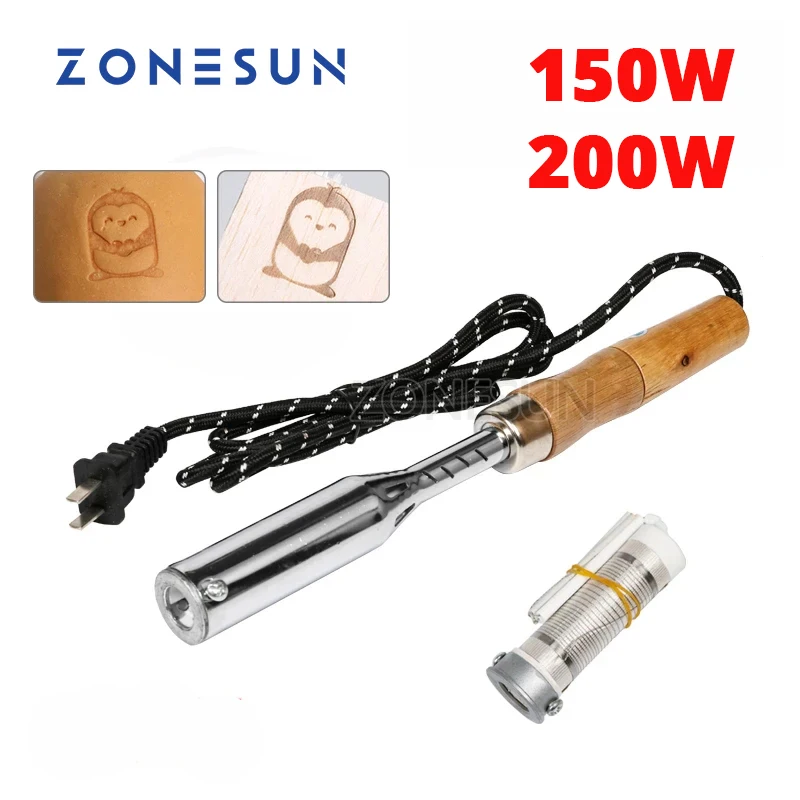 

ZONESUN 150W 200W Embossing Machine For Leather Custom Logo Hot Foil Stamping Machine Leather Wood Branding Logo Printing Tool