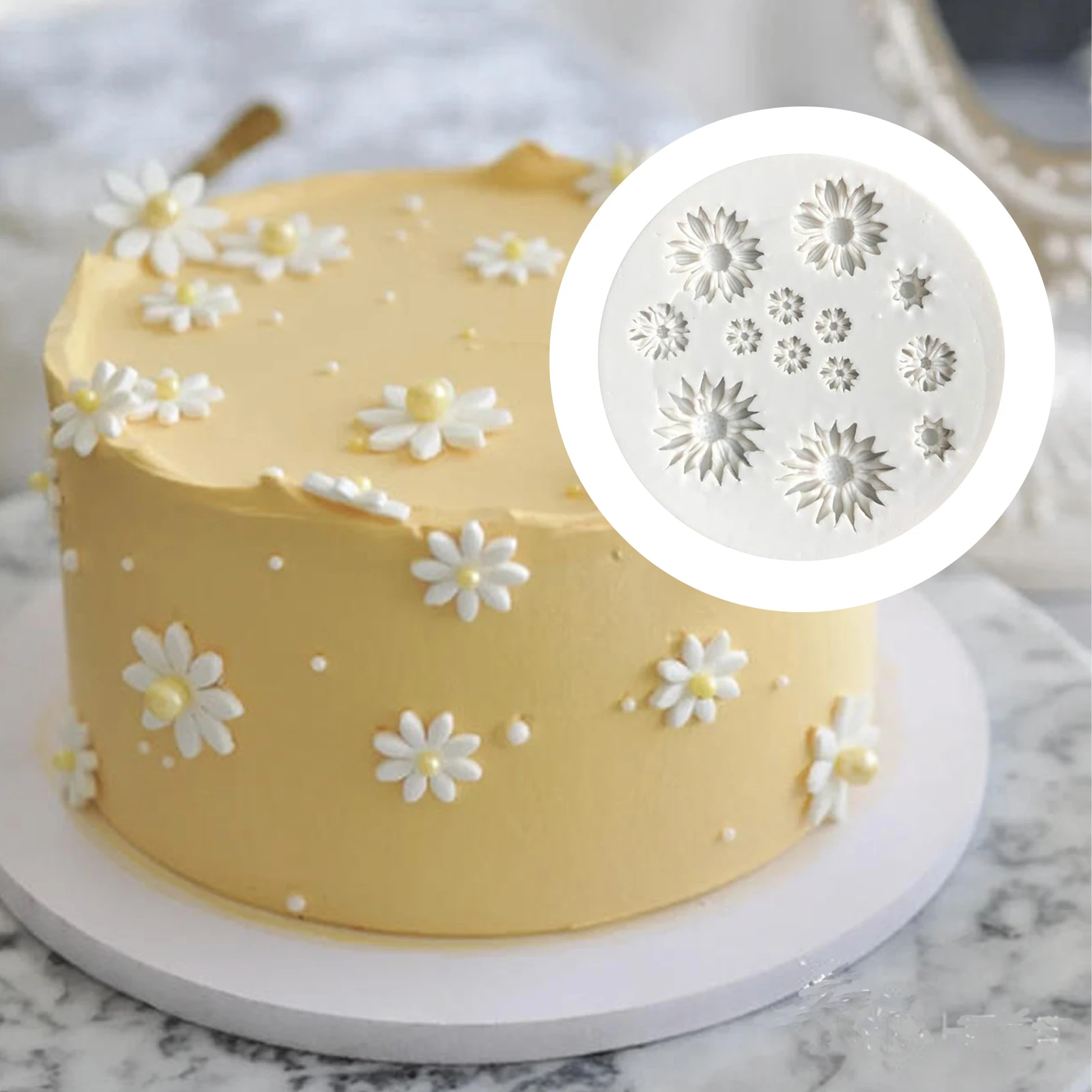 

Silicone Fondant Cake Decorating Daisy Flower Sun Flower Mold for Chocolate, Baking, Sugar Craft, Polymer Clay, Soap