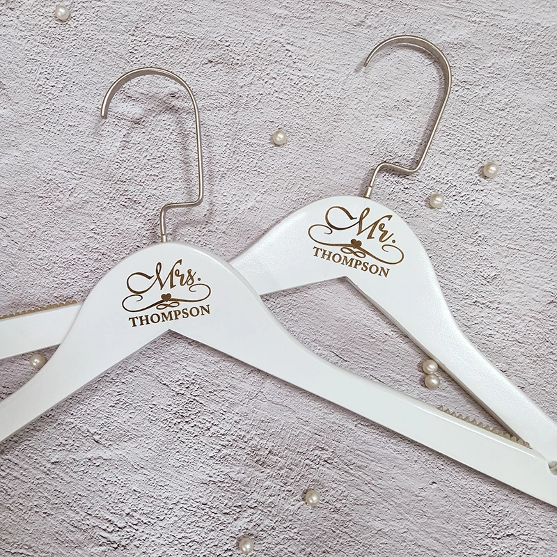 Индивидуальные Свадебные вешалки для платья нескользящая белая вешалка