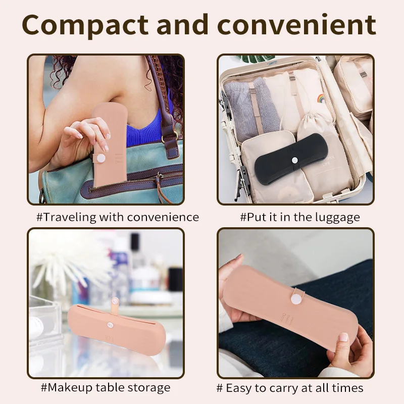 Сумка для хранения кистей макияжа с кнопкой силиконовая портативная