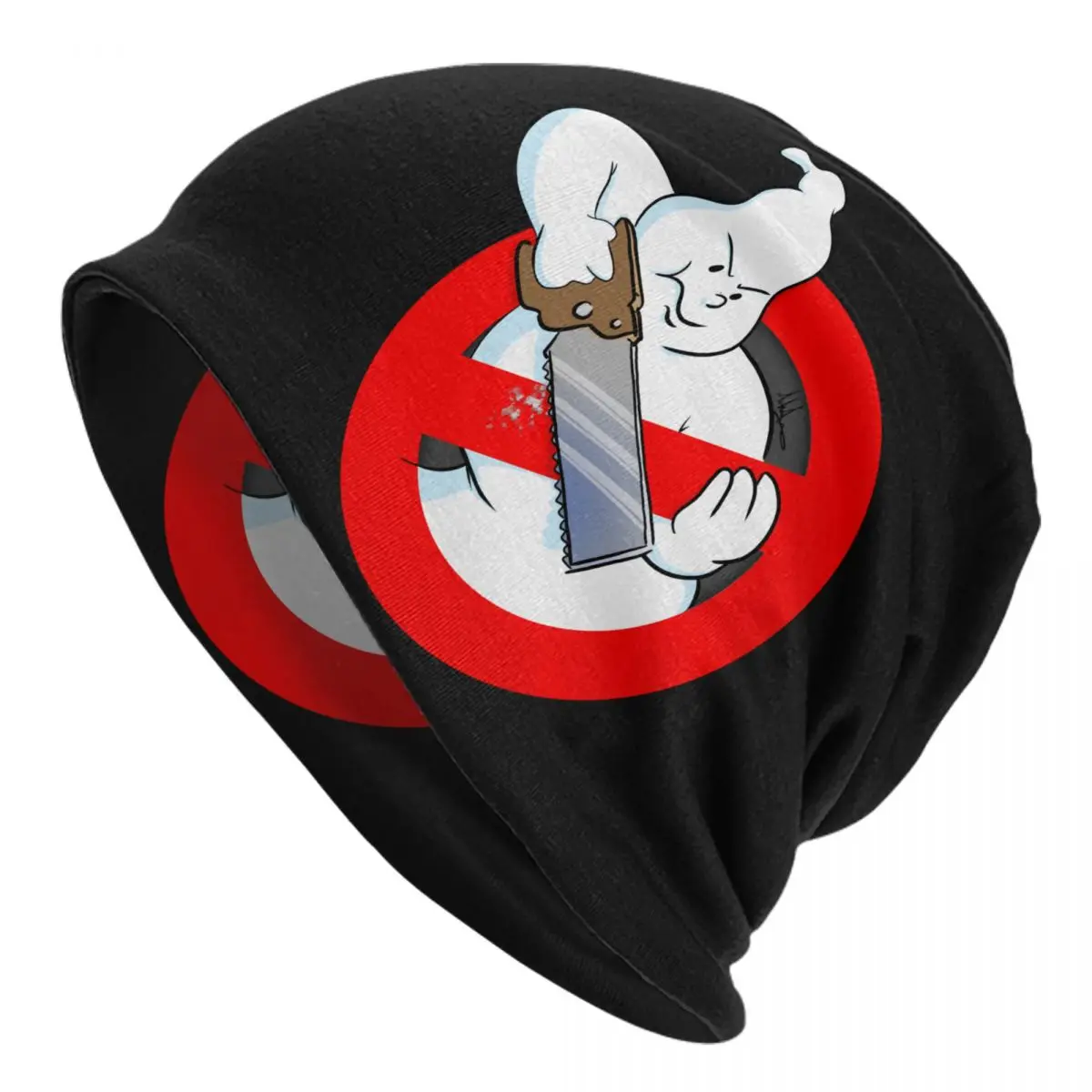 

Ghostbusters Logo Skullies Beanies Caps Unisex Winter Knitted Hat Adult Supernatural Ghost Movie Bonnet Hats Outdoor Ski Cap