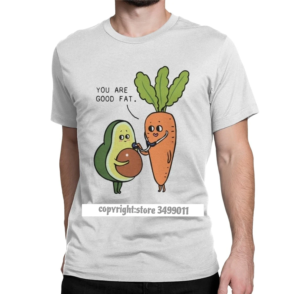 You Are Good Fat Avocado Men T Shirts Vegan Funny Guacamole Cartoon Food Vintage Tee Camisas Tops T Shirts