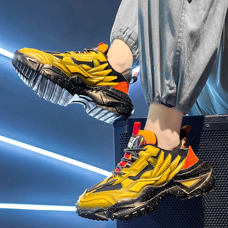 Big Size 35-45 Fashion Chunky Sneakers Unisex Comfortable Breathable Mens Trend Shoes Wear-resistant Womens Casual Sports Shoes