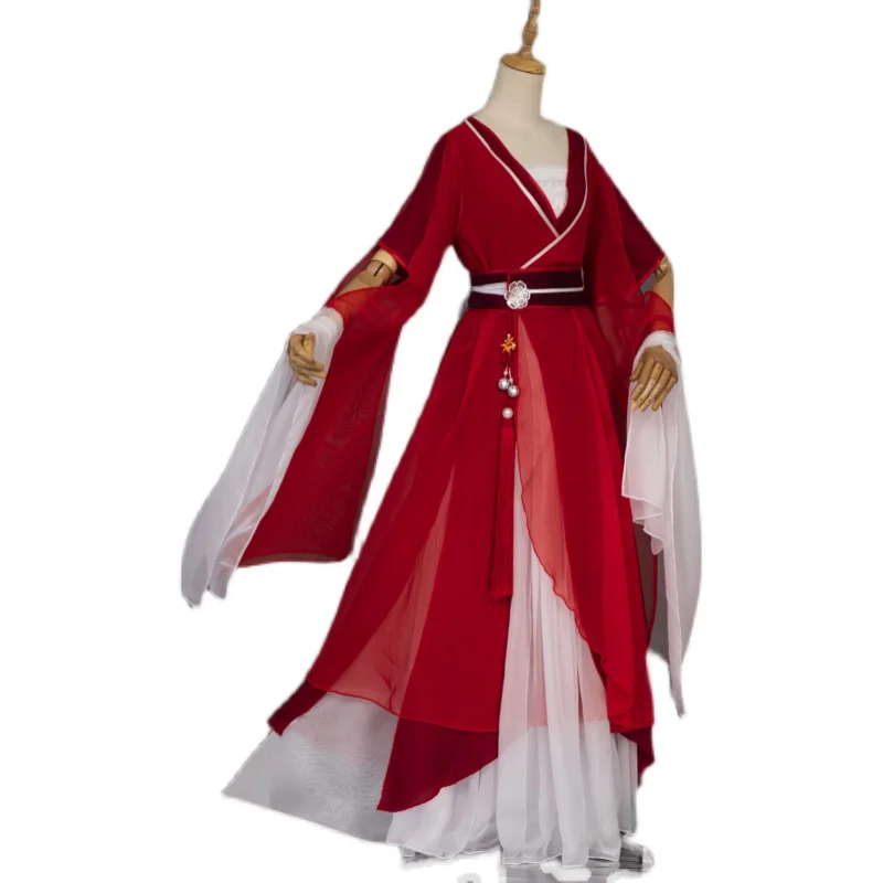 Фото Hanfu Han Element Ancient Chinese Style Ming Dynasty Improvement Traditional Clothing Woman Asian Dress Girl Gules Skirt Suit №5