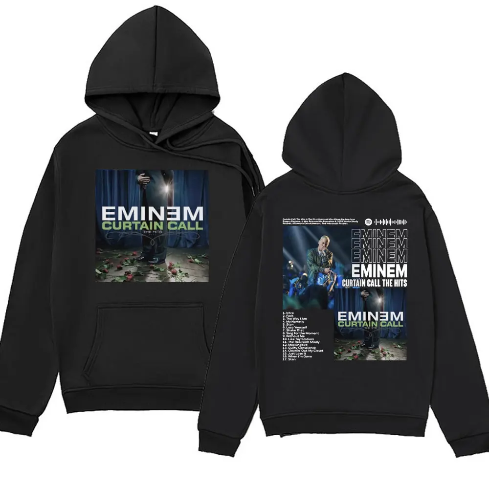 Men's Hoodies Eminem Slim Shady Tour Double Sided Print Sweatshirt Fashion Unisex Harajuku Vintage Oversized Pullover Clothing
