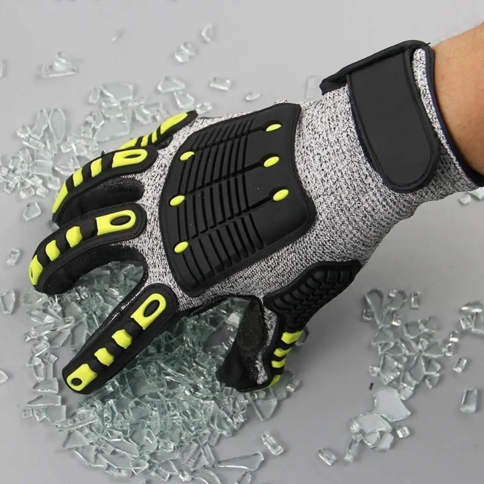 

Anti Cut Proof Gloves Hot Sale Grey Black Anti-cut Level 4 Safety Work Gloves Cut Resistant Gloves Cut Resistant Grade 4