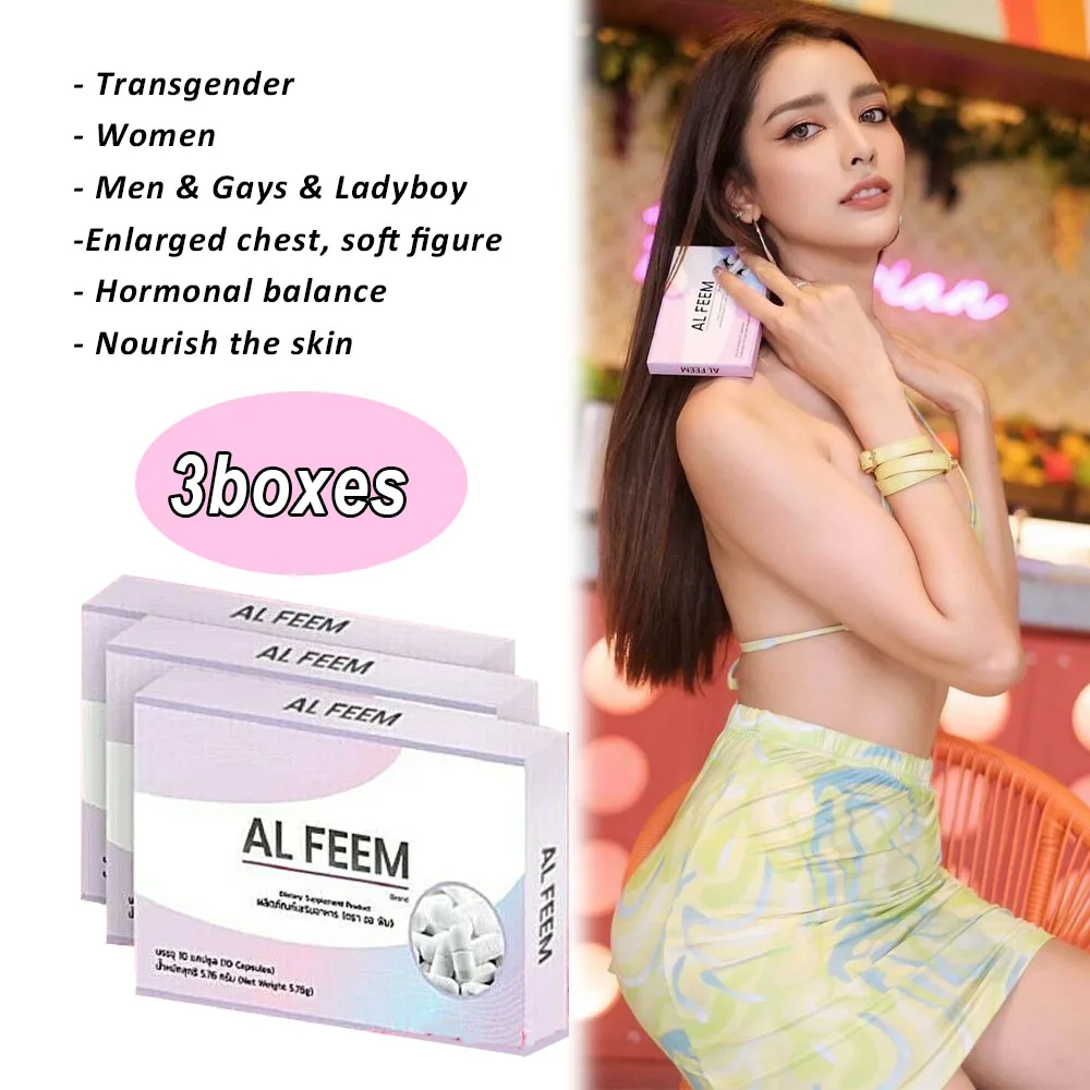 

3X AL FEEM Estrogen Enhancher Plump Breasts Reduce Acne Smooth Whitening Skin MTF Feminization For Transsexual Man Transgender