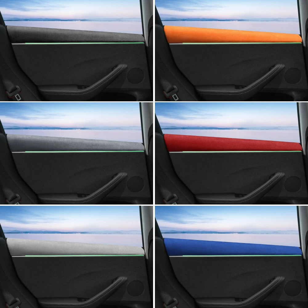 Итальянская верхняя замшевая Передняя и задняя искусственная кожа для Tesla Model 3