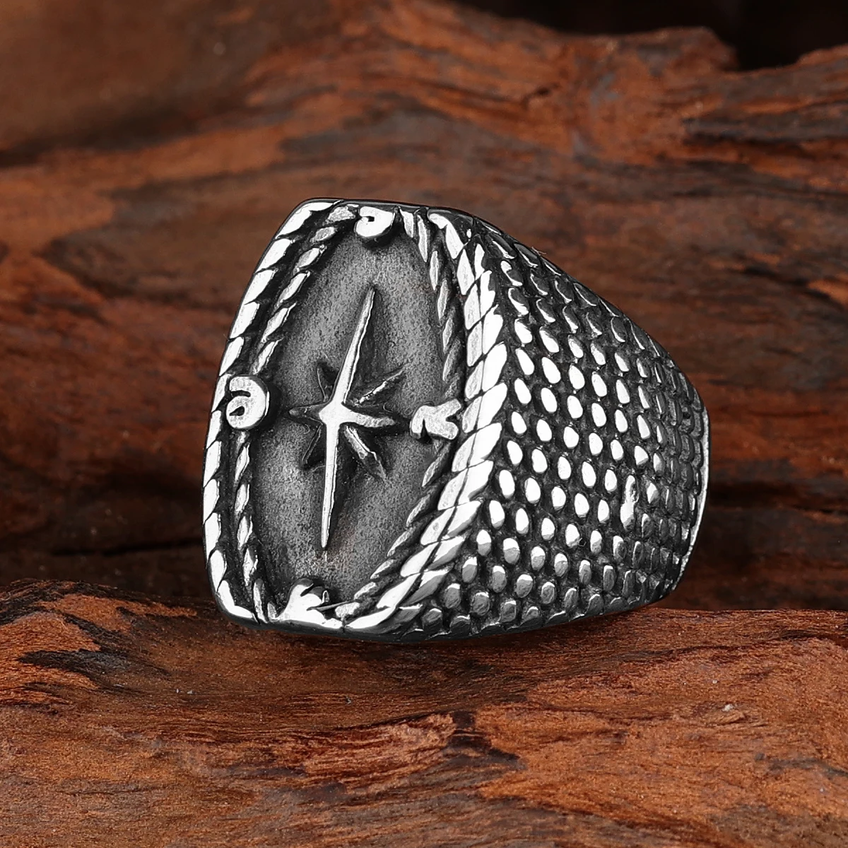 

316 Stainless Steel Ring Personality Classic Viking Compass High Quality Punk Men Boyfriend Creative Jewelry Gift Wholesale