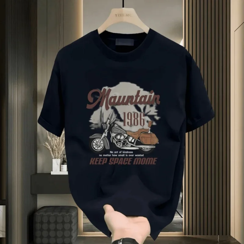 Мужская хлопковая футболка с коротким рукавом новый летний стиль тяжелый 220 г