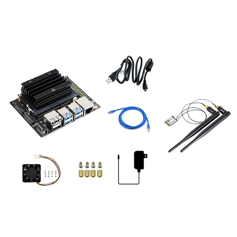 

Макетная плата искусственного интеллекта AI для набора разработчиков Jetson Nano, модуль EMMC 4 Гб + 16 ГБ с охлаждающим вентилятором