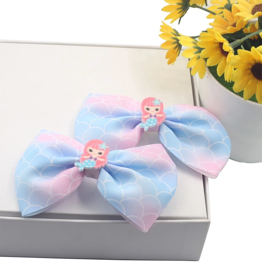 5 шт. заколки для волос с бантом украшение в виде русалки рыбья чешуя аксессуары