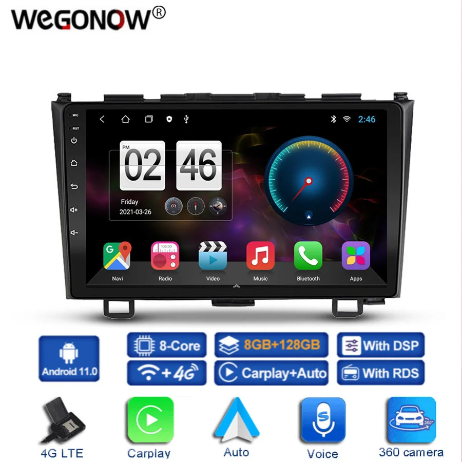 360 панорамная камера 8G + 128G Android 11 0 автомобильный DVD-плеер GPS карта WIFI Bluetooth 5 RDS радио