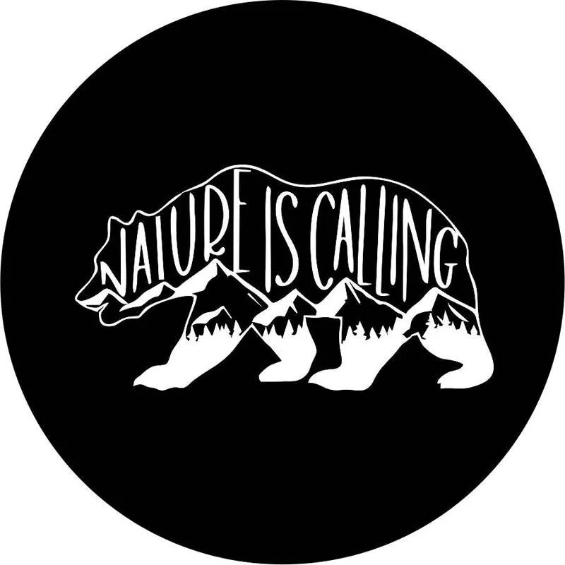 

Nature is Calling Bear - Spare Tire Cover Design for All Make Models Universal Wheel Tire Cover