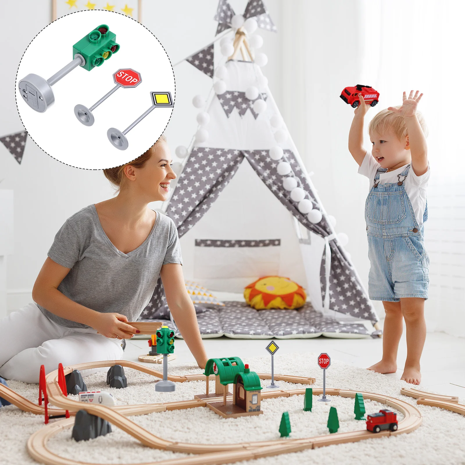 

1 Set Traffic Light Traffic Light Lamp Model Traffic and Crosswalk Child Education