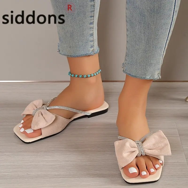 Summer new women's sandals bow non-slip home shoes light slippers 2023