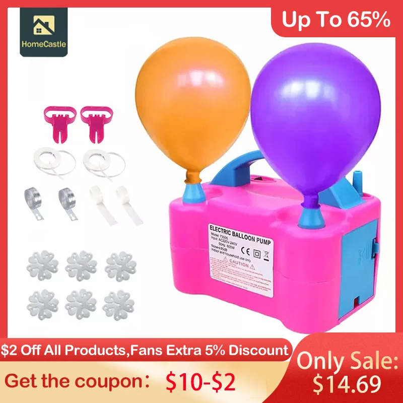 15Pcs Electric Balloon Pump High Voltage Double Hole Air Compressor Electric Balloon Inflator Air Blower Party Balloons Tools
