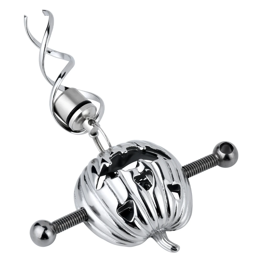 LEZEE Тыквенный фонарь Зажимы для сосков с ремнем Хэллоуин Молочные зажимы БДСМ