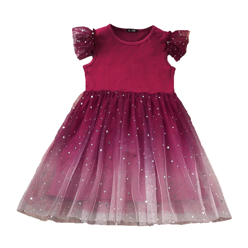 

Женское платье с блестками, бальное платье с градиентом и сеткой, официальвечерние наряд для вечеринки и свадьбы, детская одежда большого р...