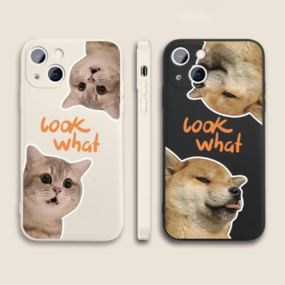 

Чехол PUNQZY для телефона с животными кошками и собаками для iPhone 14 PRO 13 Mini 12 11 PRO Max XR SE 2020 XS 8 6 7 Plus X, мягкий чехол из ТПУ