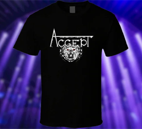 

Accept Rock Band T-shirt black Short Sleeve Cotton t-shirt Men's