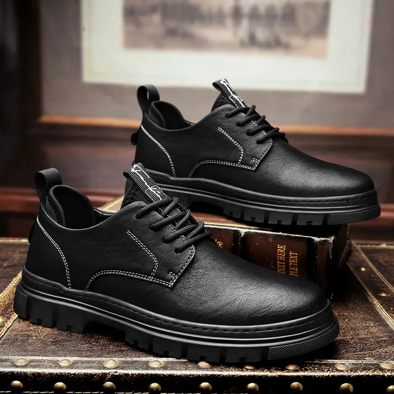 

Men Shoes Dress Casual Leather Summer Male Loafers Retro Outdoor Work Walking Ankle Boots Trainers Luxury Quality Sneakers Flat