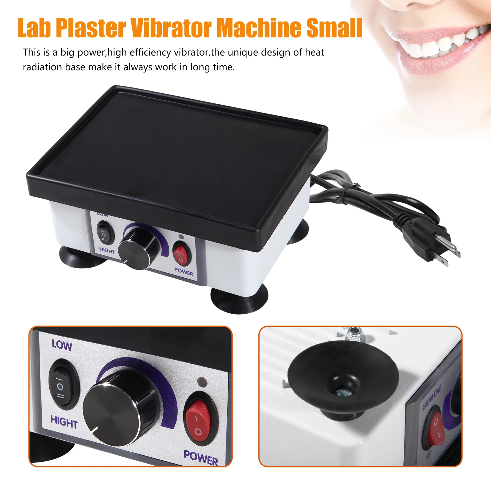 

110V/220V Dental Equipment Plaster Oscillator Gypsum Mixing Machine lab Square model Vibrator Vibrating Shaker Strong Power