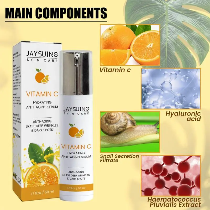 

50ml Face Serum Vitamin C Moisturizing Anti-wrinkle Essence Skin Care Brightening Beauty Skin Fade Spots And Wrinkles Cosmetics