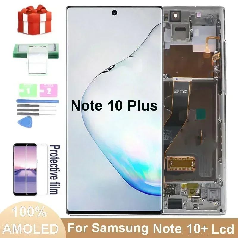Фото Экран AMOLED Note 10+ для Samsung Galaxy Note 10 Plus ЖК-дисплей N975 N9750 N975F ЖК-дисплей с цифровым сенсорным стеклянным экраном №5