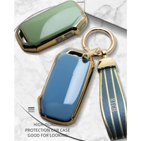 luxurious golden edge remote key case full cover for kia k5 sportage seltos stinger sorento cerato forte ceed car accessories