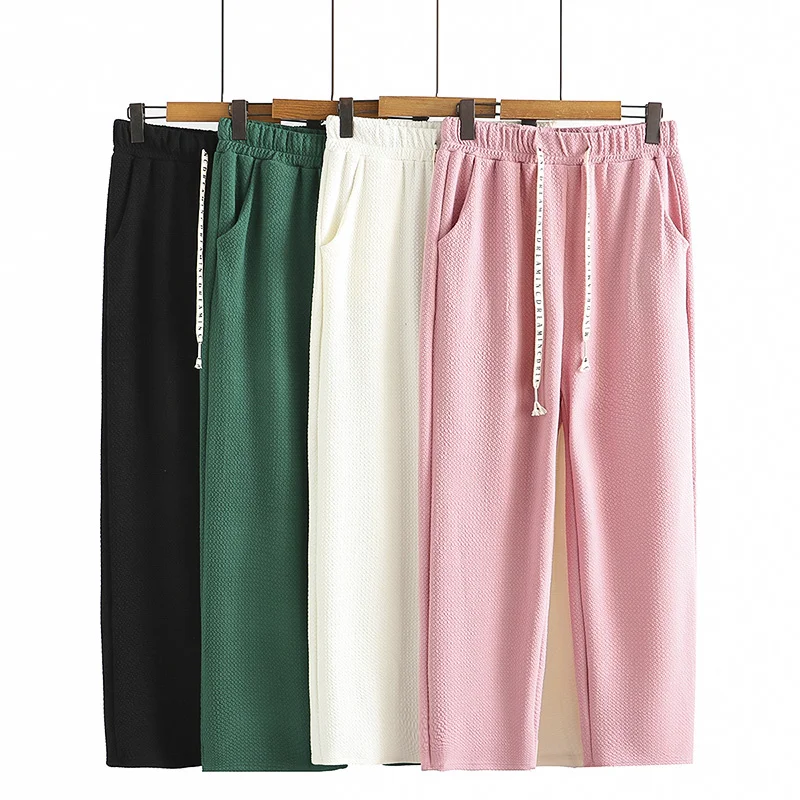 

Spring Autumn Wide Leg Pants For Women Casual Elastic High Waist 2022 New Fashion Loose Long Pants Femme Straight Trousers 4XL