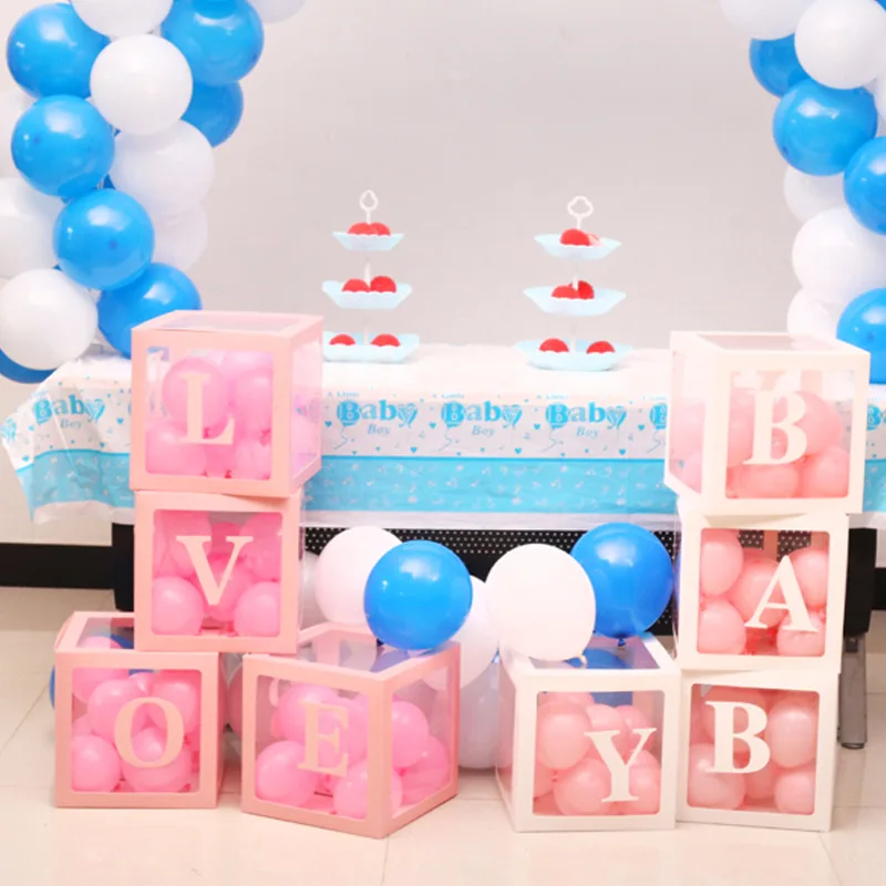 

30x30cm Balloon Transparent Box Girl Gift Boy 1st Birthday Party Decoration Supplies Kids Baby Shower Wedding Ballon Decor Box