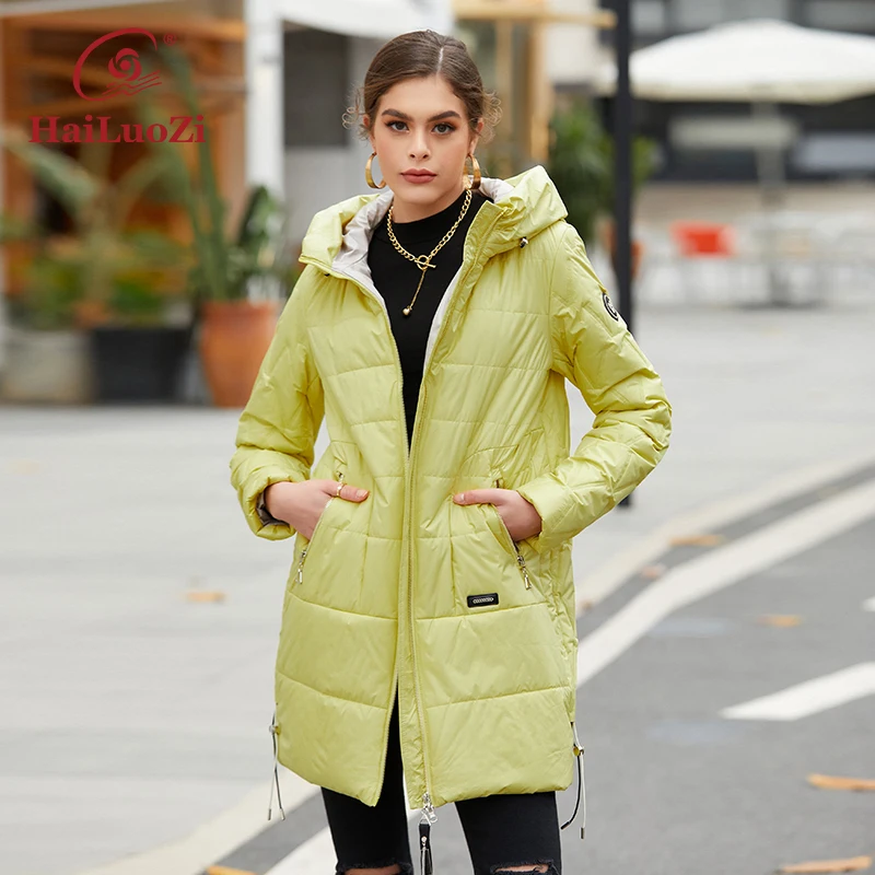 

HaiLuoZi 2022 Spring New Design Women Jacket Fashion Splicing Women's Coat Windproof Warm Parkas Elegant Female Outwear 7063