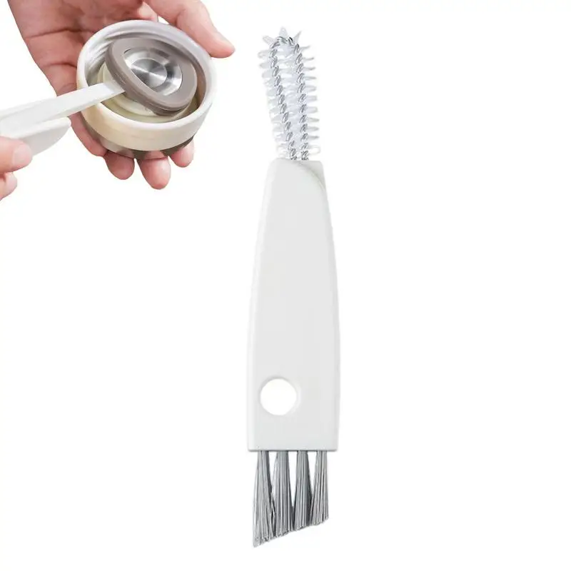 

Water Bottle Cleaning Kit Multipurpose 3-in-1 Mini Glass Cover Cleaning Brush Bottle Crevice Brush Cleaner Set Bottle Cap Detail