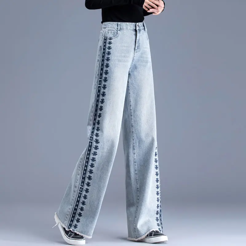 Jean Large Femme Pants Denim Trousers Women Jeans High Waist Pants for Women Korean Fashion Woman Clothing Women's Wide Jeans