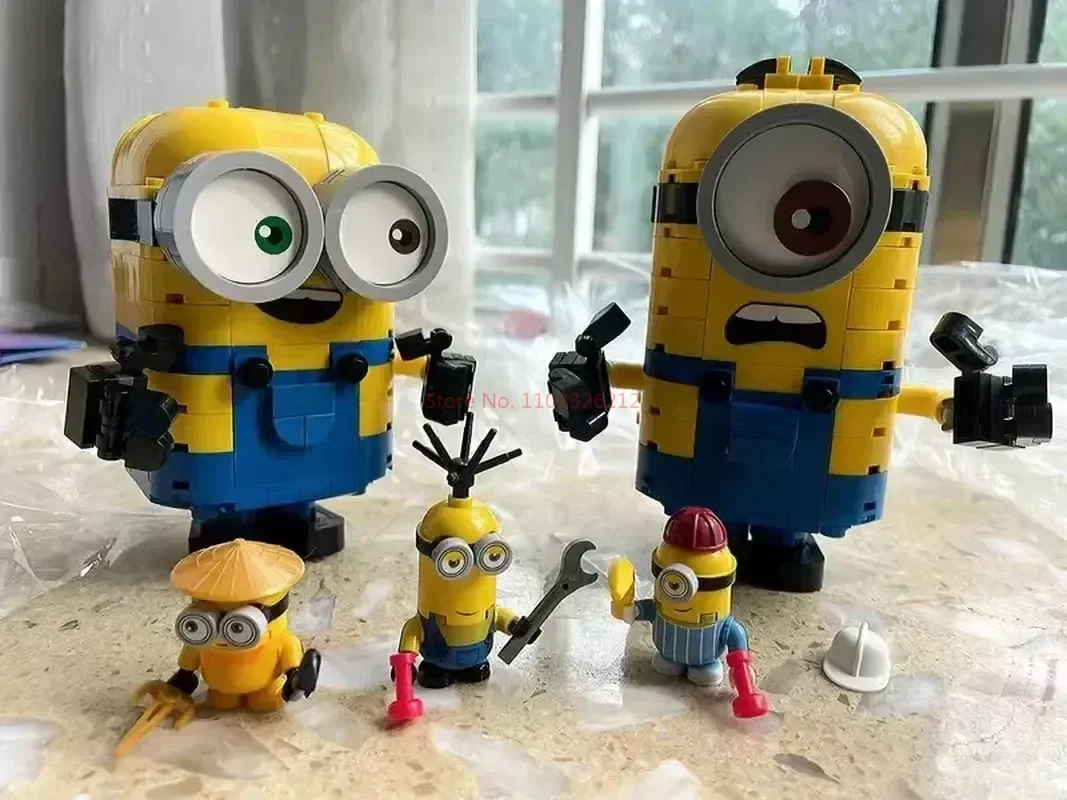 2024 Minionsed Me игрушки фигурки Стюарт Кевин Боб 3d глаза мини-фигурки Детские кубики на