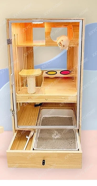 Вилла с туалетом Встроенный бытовой кошачий домик Подвесная чаша для кошек