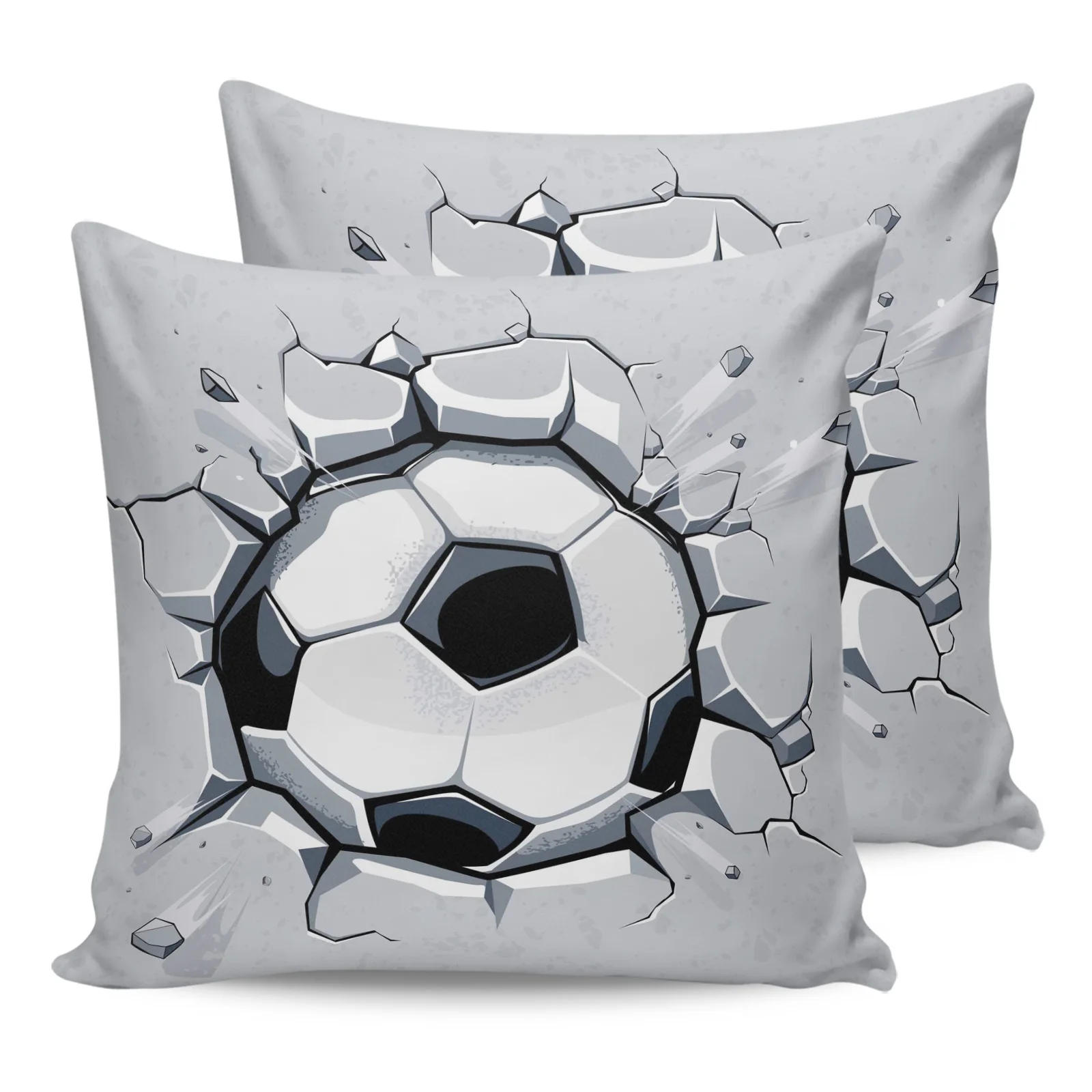 

2PC Pillowcase Football Wall Broken Sofa Cushion Cover Bedding Dakimakura Pillow Cover House Home Decorative Pillow Cases