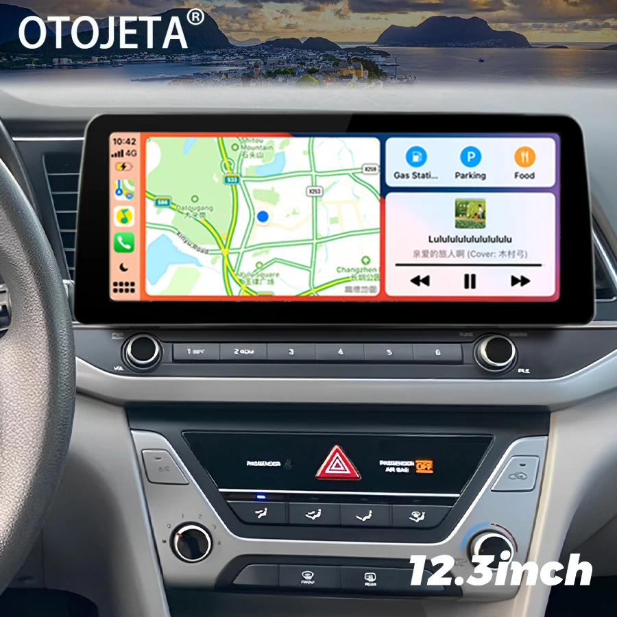 

12.3inch IPS Screen Android 13 Car Video Player 2Din Radio Stereo For Hyundai Elantra 2016 2017 GPS Multimedia Carplay Head Unit