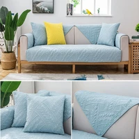 thickened solid color sofa cushion modern living room l shaped modular seat cover jacquard non slip machine washable sofa towels