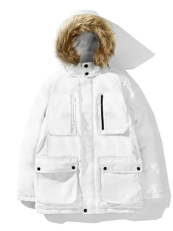 Ткань из чистого хлопка импортная Японии ткань парка-карго средней длины куртка