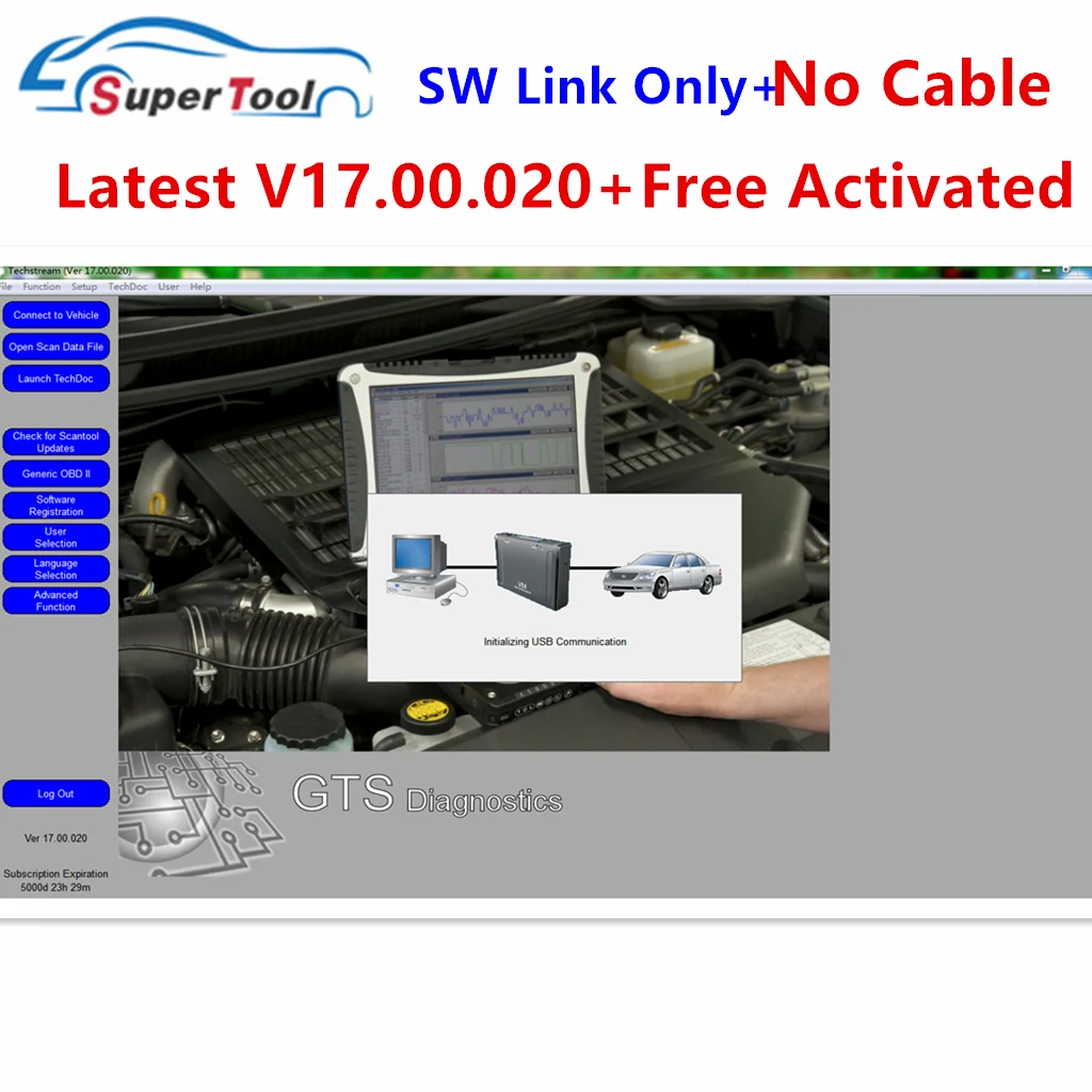 Новейший мини VCI V17.00.020/V16.10.017 для TOYOTA TIS Techstream FT232RL Chip J2534 OBD2 Диагностический кабель