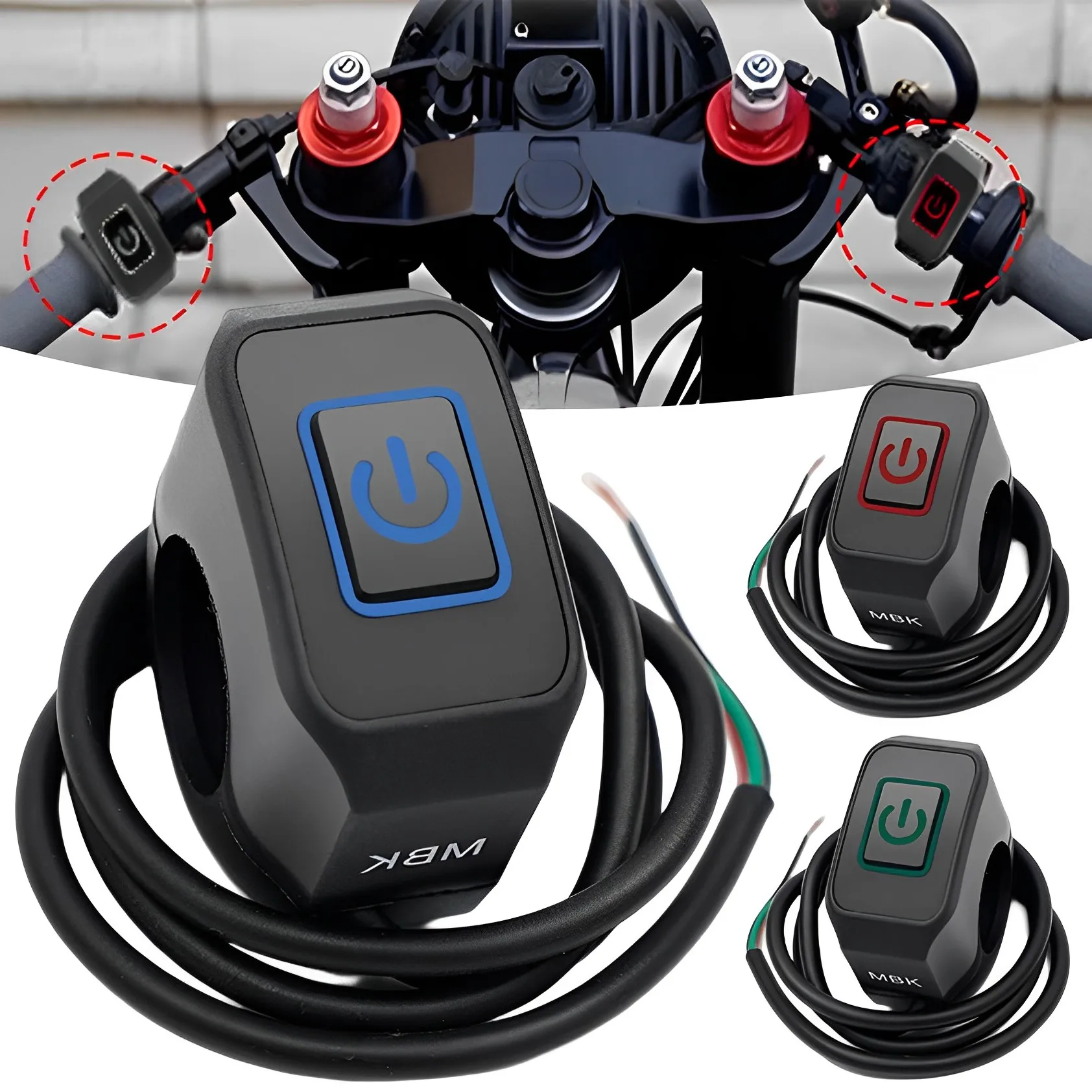 

Модифицированный переключатель для мотоцикла, кнопка управления сигналом фары, кнопка включения и выключения, крепление на руль, водонепроницаемая кнопка управления с детской яркостью