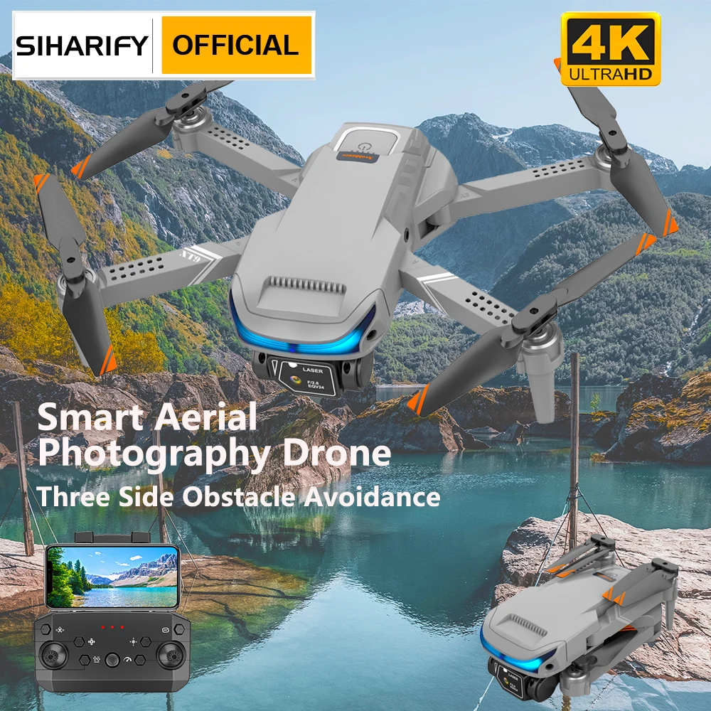 2023 SIHARIFY Smart 3 Sided Obstacle Avoidance RC Drone 4K WiFi Height Hold FPV Dual ESC Camera Optical Flow Position Quadcopter