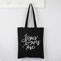 shopping bags my god christian canvas tote bag faith hope love jesus print bags reusable shoulder book bag custom fashion